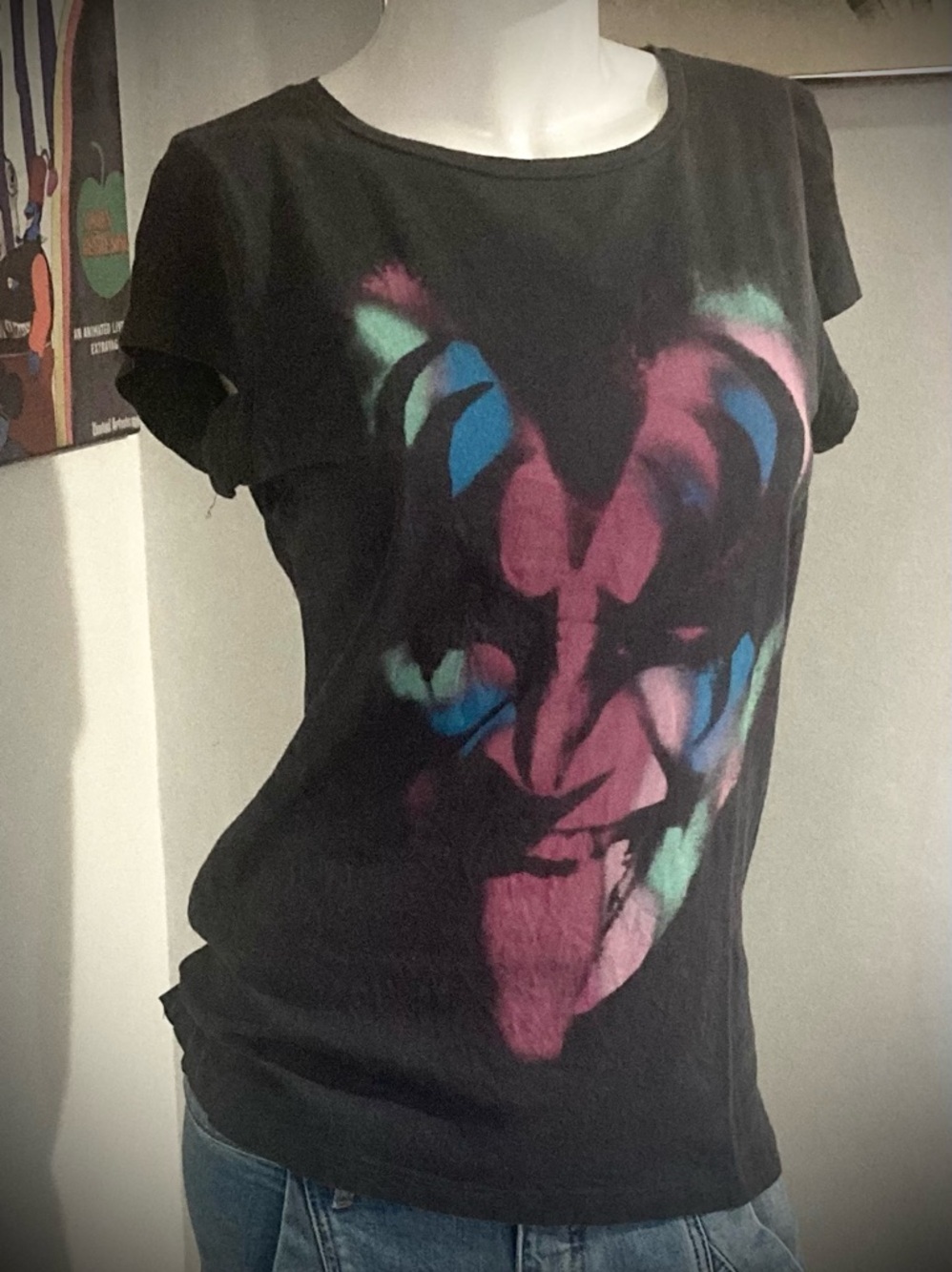 Vintage H&M Liscenced KISS Tee Shirt Grey and Pastel